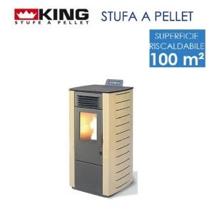 STUFA A PELLET 10 KW MOD. KING 118 SABBIA PER AMBIENTI FINO A 100 MQ – NEW
