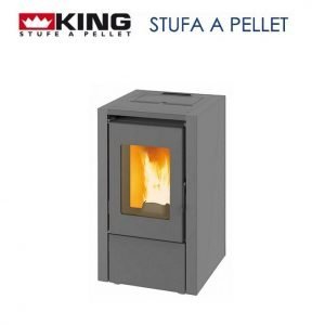 STUFA A PELLET KING 60 KW 6,15 GRIGIA PER AMBIENTI FINO A 55 MQ- NEW