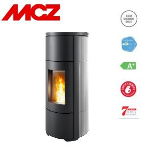 STUFA A PELLET CANALIZZABILE MCZ FLOW COMFORT AIR 10 M1 10 KW IN ACCIAIO CON RIVESTIMENTO IN CERAMICA BIANCA - NEW 2020