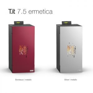 UNICAL T.IT 7,5 STUFA ERMETICA A PELLET AD ARIA IN ACCIAIO KW 8,0 BORDEAUX