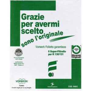 CONFEZIONE DA 6 SUPER-FILTRELLO 130/131 KOBOLD 130/131 ORIGINALE